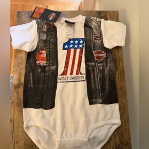 Harley-Davidson INFANT BOY'S PRINTED FAUX VEST CREEPER